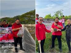 Gelar Aksi 'Merawat Pertiwi', DPC PDI-P Pekanbaru Tebar Benih Ikan Hingga Tanam Pohon